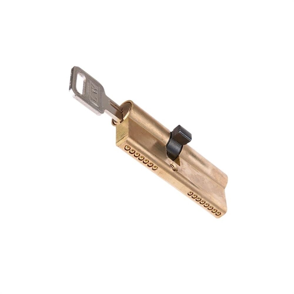YUCHUANGYE Lock Cylinders 65mm With 8 Keys Thumb Turn Euro Profile Cylinder Barrel Lock Brass Satin Nickel Finish Barrel Lock(Double lock cylinder)
