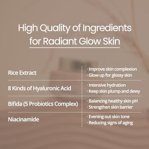 FARMSTAY Rice & Bifida Complexion Cream, Dark Spots Remover Correcting with Niacinamide, Skin Barrier Repair for Glow Skin, Rice Moisturizer for Face, for Women & Men, Korean Skin Care, 4.05 Fl. Oz