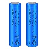 Svenirven 18650 Battery, 2 Packs 3.7V 18650 Battery Flat Top 18650 Rechargeable Batteries for Headlamp, LED Flashlight, Electronic Devices etc (Blue)