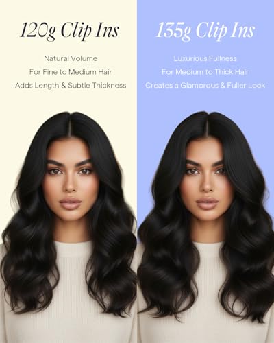Image of Full Shine Dark Brown Clip in Hair Extensions Human Hair, 16 Inch 135g 7Pcs | Invisible Clip Ins for Natural Volume, Soft Straight Lightweight Hair Extensions for Thin Hair, Comfortable Daily Wear