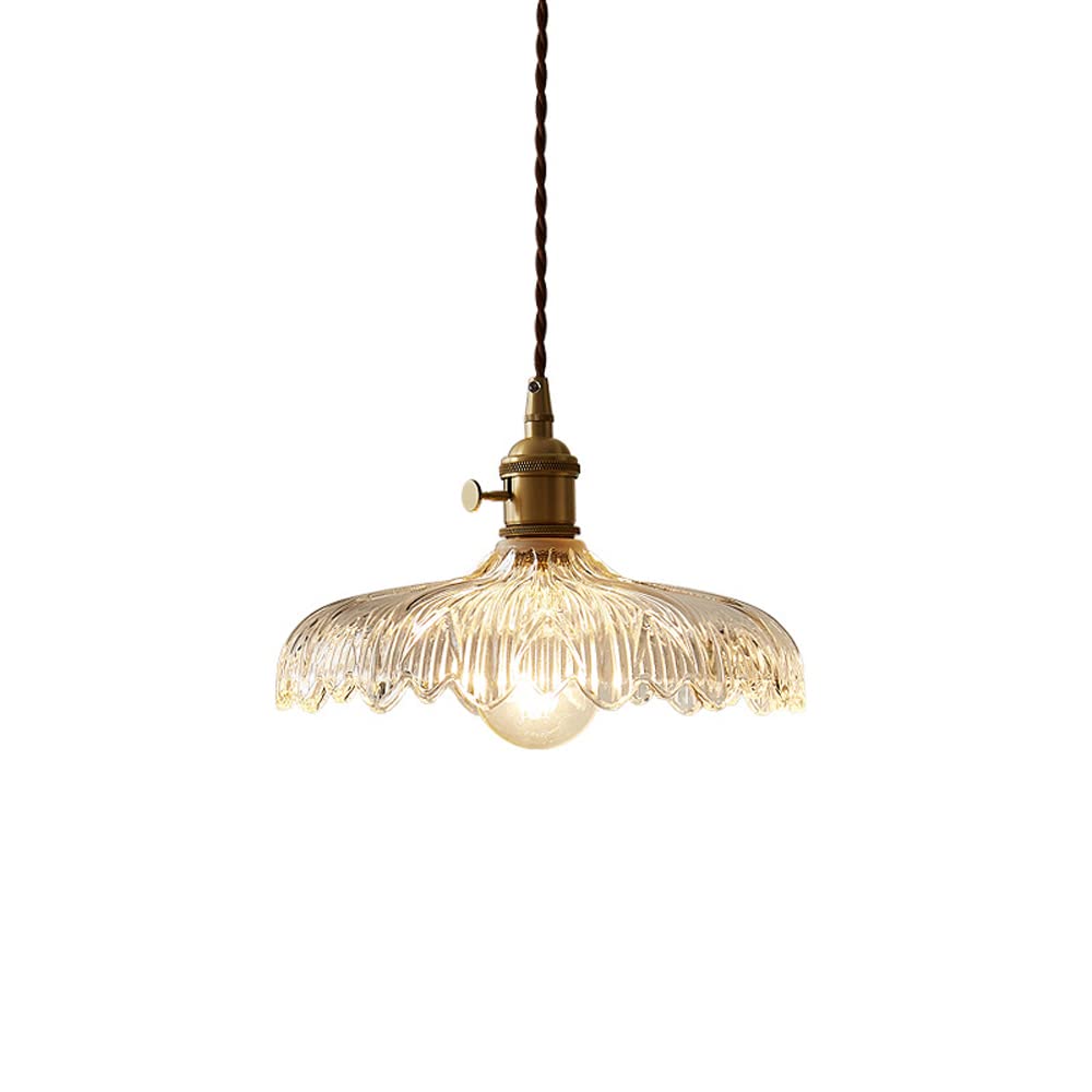El portalámparas de latón Dorado es una lámpara de araña Minimalista Moderna y Minimalista para Interiores, lámpara Colgante de Cristal Transparente con una Sola Cabeza para iluminación Deco