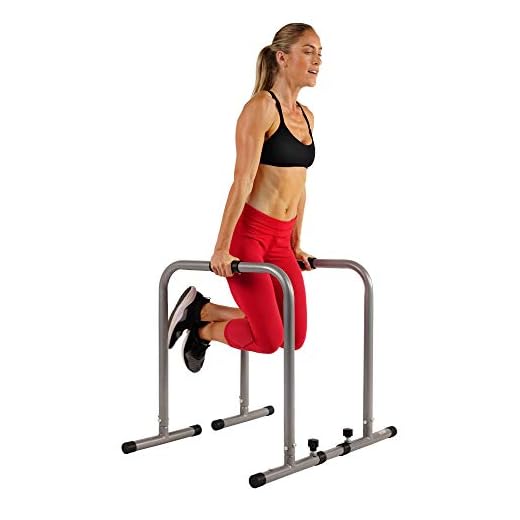 Sunny Health & Fitness SF-BH6507 Dip Station Body Press Parallel Bar with Adjustable Length and Foam Grips