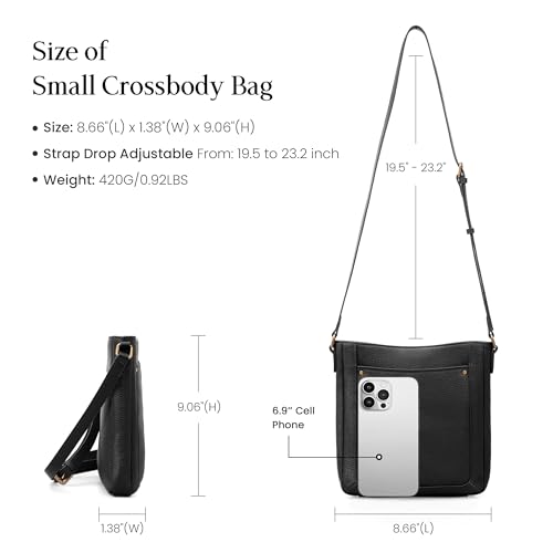 Image of befen Genuine Leather Crossbody Purses for Women Travel Cross Body Bags Lightweight with Adjustable Shoulder Strap
