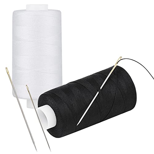 image for Simthread All Purpose Thread Polyester 6 Black, 400 Yards Each with 16