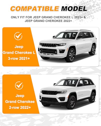 Image of 300lb Roof Rack Cross Bars Fit for 2021-2026 Jeep Grand Cherokee L 3-Row & 2022-2026 Jeep Grand Cherokee 2-Row, No-Drill All-Aluminum Crossbars for Roof Box, Kayak, Bike, Cargo & Accessories