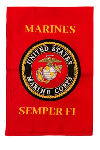 Officially Licensed U.S. Marine Corp (USMC) Garden Flag | Textured Linen | Double Sided | Perfect Marine Veteran & Military Gift | Old Dominion LLC