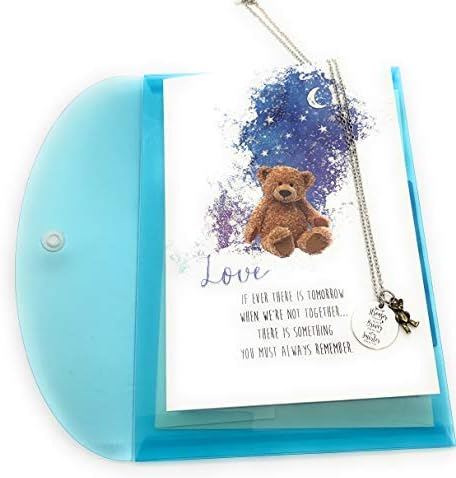 Smiling Wisdom - Braver Smarter Stronger Greeting Card and Engraved Round with Bear Charm Gift Set - Teenage Women - Silver Bronze - Engraved Round with Bear