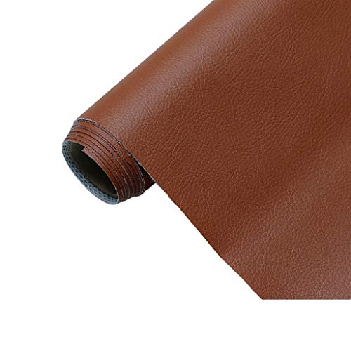 Tissu simili cuir ameublement souple café clair au mètre pour rénover canapé chaise et sac