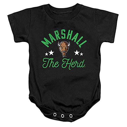 Marshall University Official The Herd Unisex Infant Snap Suit for Baby,Black, 6 Months