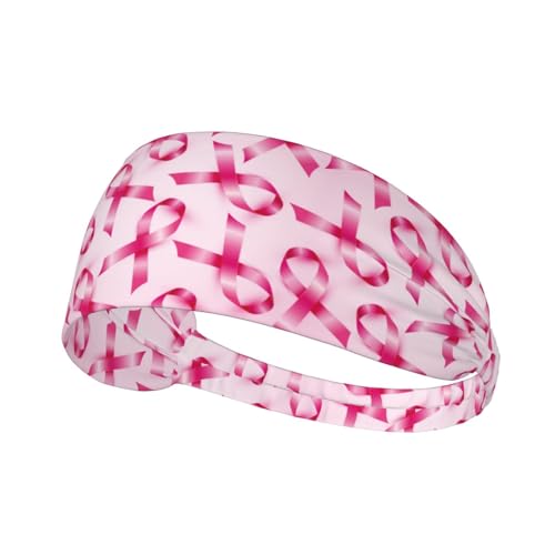 Pink Ribbons Breast Cancer Awareness Sports Headbands for Men and Women Sweatbands for Moisture Wicking Suitable for Fitness Running Cycling Hiking Yoga Football Exercise