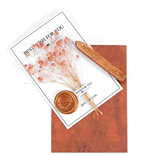 Yoption 12 Pcs Totem Fire Manuscript Sealing Seal Wax Sticks With Wicks, Dark Gold Sealing Wax For Wax Seal Stamp #TOP5