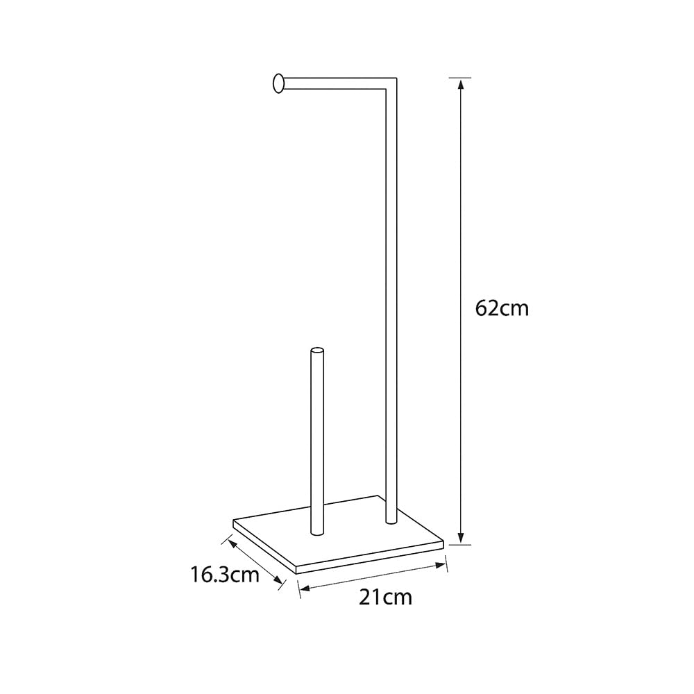 Vetrineinrete® Piantana porta rotolo da terra porta asciugamani in metallo da bagno base rettangolare