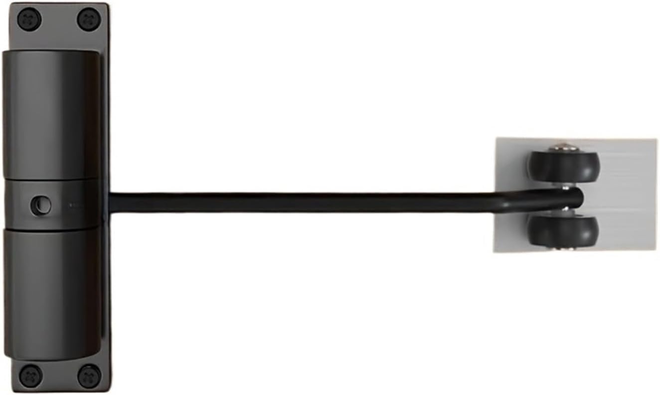 Compatible for White/Black Automatic Door Closer Safety Double Spring Silence Adjustable Convert Hinged Doors to Self-Closing(Round-White)