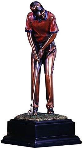 Golfer Bronze Plated Golf Statue Sculpture Figure Putt