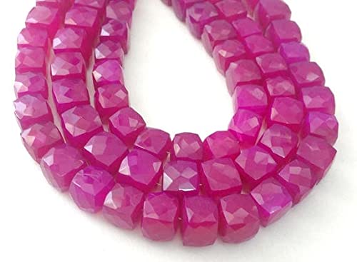 Cube en calcédoine rose naturelle LKBEADS de qualité gemme pour bijoux fins
