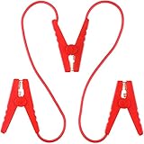 3.1FT Electric Fence Wire Connectors Jumper Leads Cable with 3 Alligator Clips Fencing System Wire Electric Fence Jump in Red Color