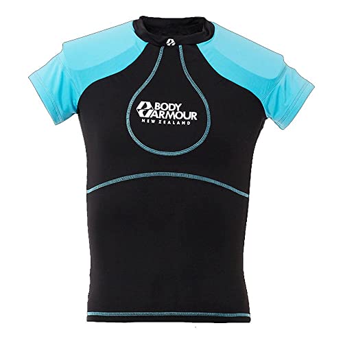 Body Armour NZ Tech Vest Senior Adult Rugby Protection Top Noir/Bleu - L Cover