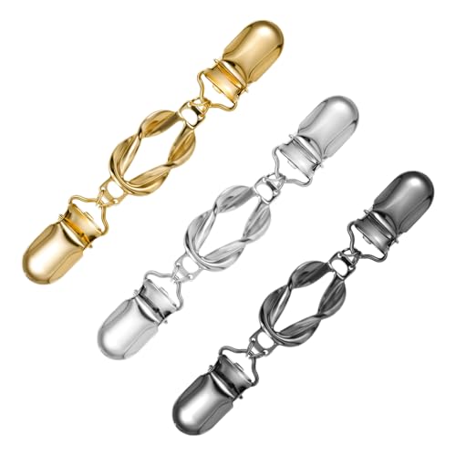 Bewudy Lot de 3 clips vintage pour cardigan, pinces pour pullover pour femmes - Élégantes - Clips pour robes ajustées - Clips décoratifs pour écharpes, chemises, foulards, vestes