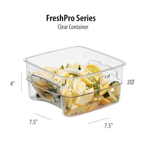 Image of Cambro FreshPro 2Qt Food Storage Container in Clear for Industrial and Kitchen Use, Pantry Organization and Ingredient Freshness