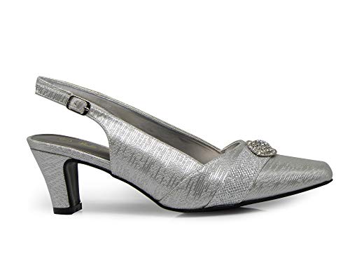 Enzo Romeo cambria02 Women's Wide Width Sling Back Low Heeled Pointy Pumps Sandals Shoes2