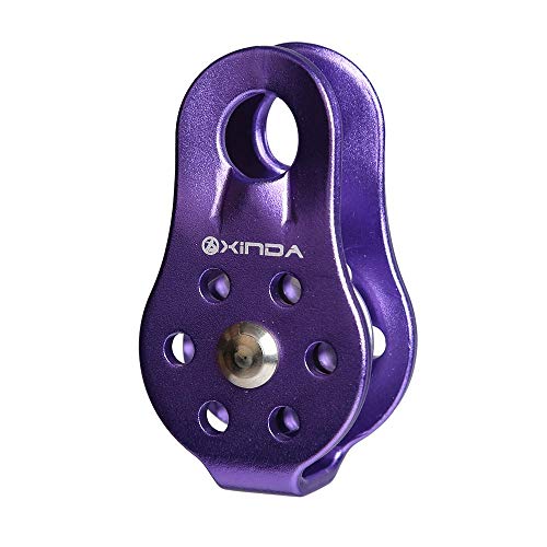 Inzopo 20KN Rock Climbing Arborist Tree Climb Rope Fixed Type Pulley Equipment - Purple/Orange Purple