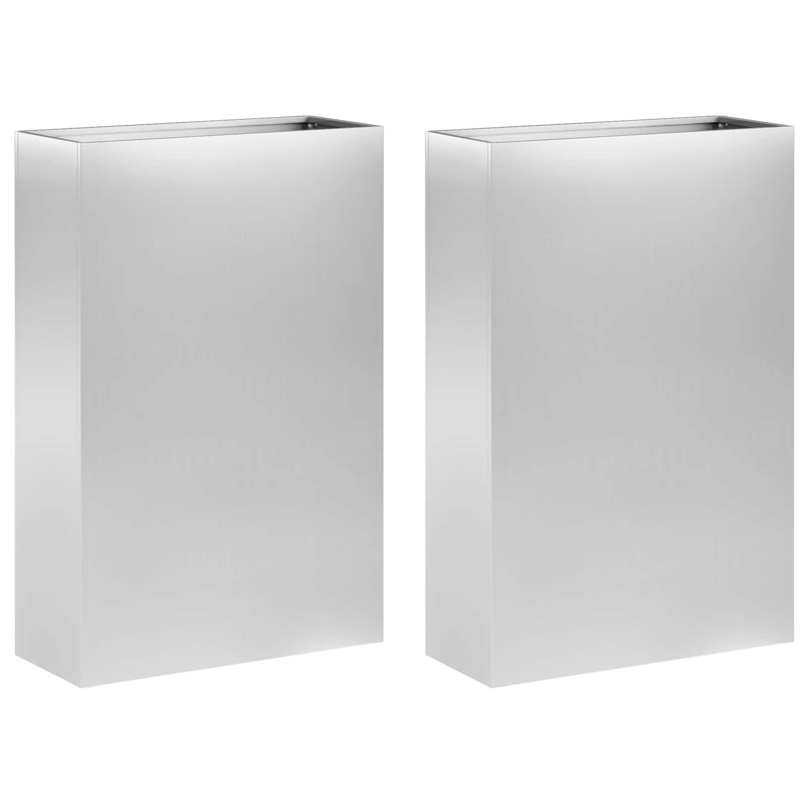 Genérico Macetero de Jardín 2 uds. Plateado 50 x 20 x 75 cm,Casa y jardín,Maceteros y jardineras,12.3 kg-8005467