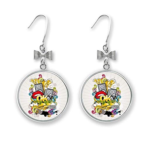 Boucles d'oreilles nœud et graffiti le cadeau idéal style street culture en métal argent