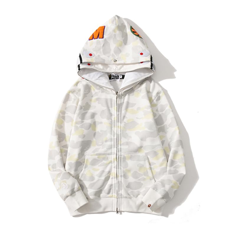 Unisex Reflective Camo Hoodie Jacket, Double Hood Design, Glow in Dark