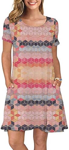 AMhomely Women Dresses Promotion Sale Clearance Fashion Ladies Casual Short Sleeve O-Neck Printing Ladies Loose Mini Dress Party Eleagant Dress UK Size S-3XL