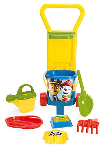 Wader Lot de 8 Jouets Paw Patrol avec Panier, Seau, Carafe, Tamis, Pelle, râteau et 2 moules à Sable, 10128273, Noir Cover