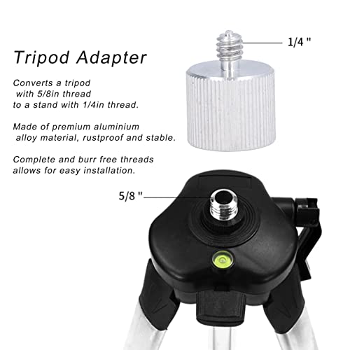 Adaptador de tripé nivelador a laser, conector de conversão de liga de alumínio de 5/8
