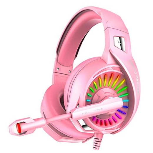 CYONGYOU  Spelheadset Pink Headset Headset Girl Cute Mobile Computer Gaming Game Headset Den   rosa 3.5RGB lyser