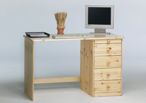 Steens Kent 1 + 4 cajones pino Escritorio, natural lacado
