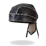 Hot Leathers HWL1009 Leather Head Wrap with Grey Rub (Black)