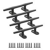 Thorn 4 Inch Black Boat Cleats, 316 Stainless Steel Marine Dock Cleat
