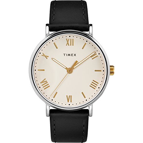 Timex Men's TW2R82400 Southview 41 Black/Cream Leather Strap Watch