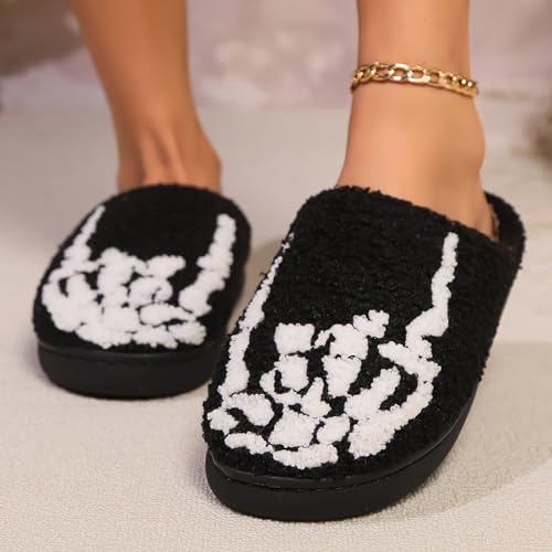 Halloween Ghost Pumpkin Slippers for Womens & Mens - Cozy Spooky Skeleton Plush Slippers - Perfect Halloween & Christmas Gift3