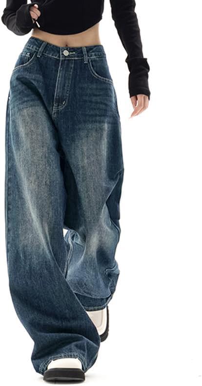 EMMIOL Jeans for Women Wide Leg Baggy Jeans Y2K Casual Loose Boyfriends Trousers Vintage Streetwear - Image 2