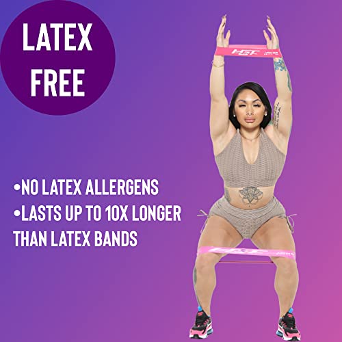 Hgt Resistance Bands Set -Latex-Free Booty Bands For Women & Men - Supports Stretching, Yoga, Pt, Glutes & Legs Training - Exercise Equipment For Home/Gym Workouts - (5 Bands, Purple) #TOP2
