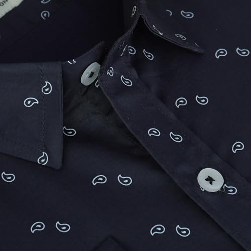 Image of GHPC 100% Cotton Block Print Full Sleeves Regular Fit Formal Shirt for Men