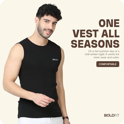 Boldfit Vest for Men Sleeveless Multipurpose Gym Tank for Men for use in Gym Running Outdoor Baniyan for Men Sleeveless Undershirts Gym Vest for Men Gym Tank for Men Quick Drying Breathable Men Vest