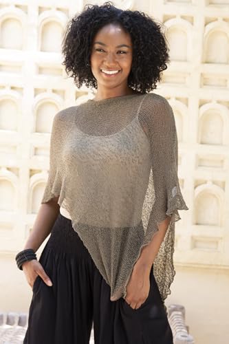 Image of SHU-SHI Womens Sheer Knit Poncho Shrug Lightweight Cover Up One Size Fits Most