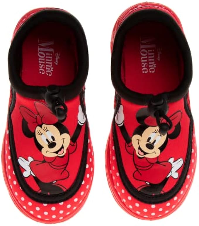 Disney Minnie Mouse Water Shoes - Pool Aqua Socks for Kids- Sandals Princess Bungee Waterproof Beach Slides Sport Character Summer Slip-on Quick Dry (Toddler/Little Kid)