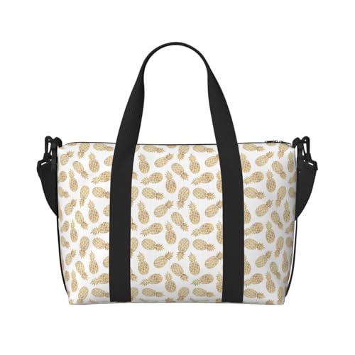 Sac de voyage fonctionnel à motif imprimé ananas doré élégant et mixte