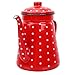UPKOCH 1. 5 l emaliowany dzbanek do herbaty w stylu retro, garnek do mleka, emaliowany dzbanek do kawy, czajnik do herbaty, styl vintage, garnek do wody, soku, mleka, karafki, nostalgiczny czajnik do herbaty, czerwony