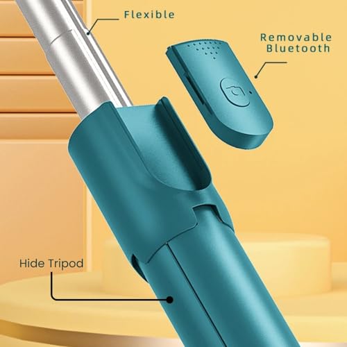 Image of Bluetooth Selfie Stick with Wireless Remote & Tripod Stand | 3-in-1 Extendable Selfie Stick Tripod for iPhone, Samsung, OnePlus, Vivo, Oppo & All Smartphones