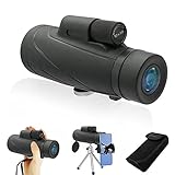 OSGEAR Yuko 12x50 HD Monoculars Telescope with Smartphone Adapter FMC Lens Tripod Holder Upgraded Bird Watching Hiking Hunting Lightweight for Adults Kids