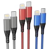 Ofuca iPhone Charger,3Pack 6FT/1.8M USB C to Lightning Cable MFi Certified iPhone Charger Cable USB C Braided USB Type C Fast Charging Lead for iPhone 14 13 12 11 Pro Max Mini X XR XS 8 Plus,iPad
