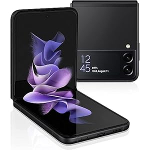 SAMSUNG Galaxy Z Flip3 5G (128GB, 8GB) 6.7″ AMOLED, Snapdragon 888, Android 14, 5G Volte (Fully Unlocked for AT&T, Verizon, T-Mobile, Global) F711U (Fast Wireless Charger Bundle, Phantom Black)