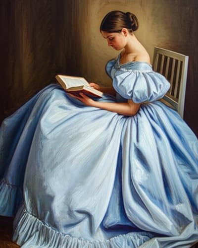 Victorian Lady Reading Portrait - Vintage Bathroom Art - Swan Wall Decor - 8x10 Unframed Print - Classic Portrait Wall Art for Home Office Library or Study - Inspirational Gift for Women or Teachers